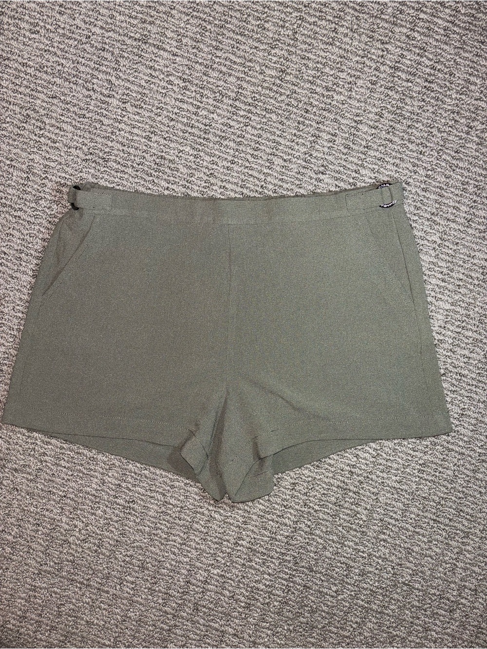 Calvin Klein Olive Green High-Rise Stretch Shorts - Size M